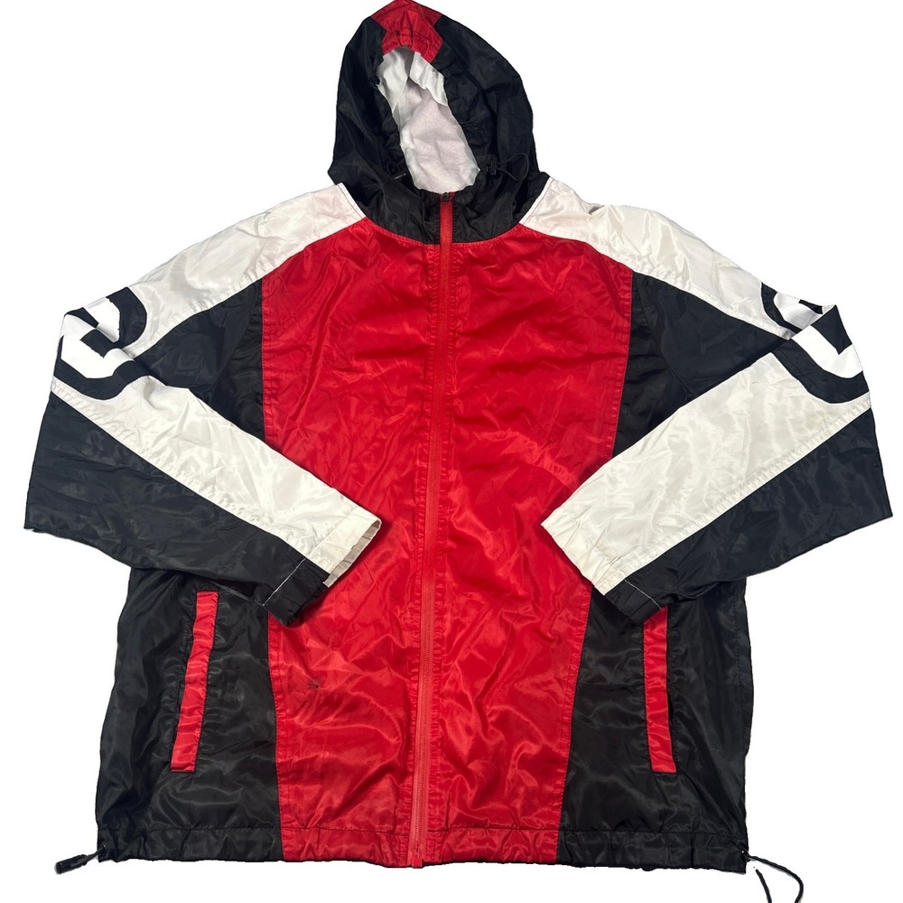 Rebel Minds Track Jacket Windbreaker Red Black White 8 Ball Hooded Mens XL